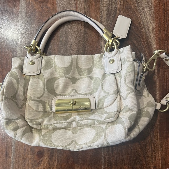 Coach Kristin Signature C Cream/Gold Canvas Satchel - Picture 2 of 8